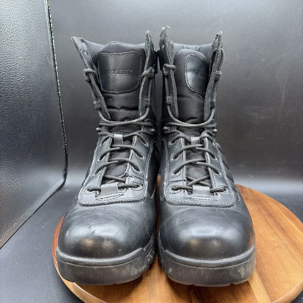 Bates Tactical Sport Mens Size 13 Combat Boots Black Leather Side Zip E02261